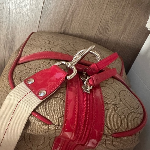 Coach Op Art Coated Canvas Duffel Bag Overnight Carry On Luggage - Picture 3 of 10